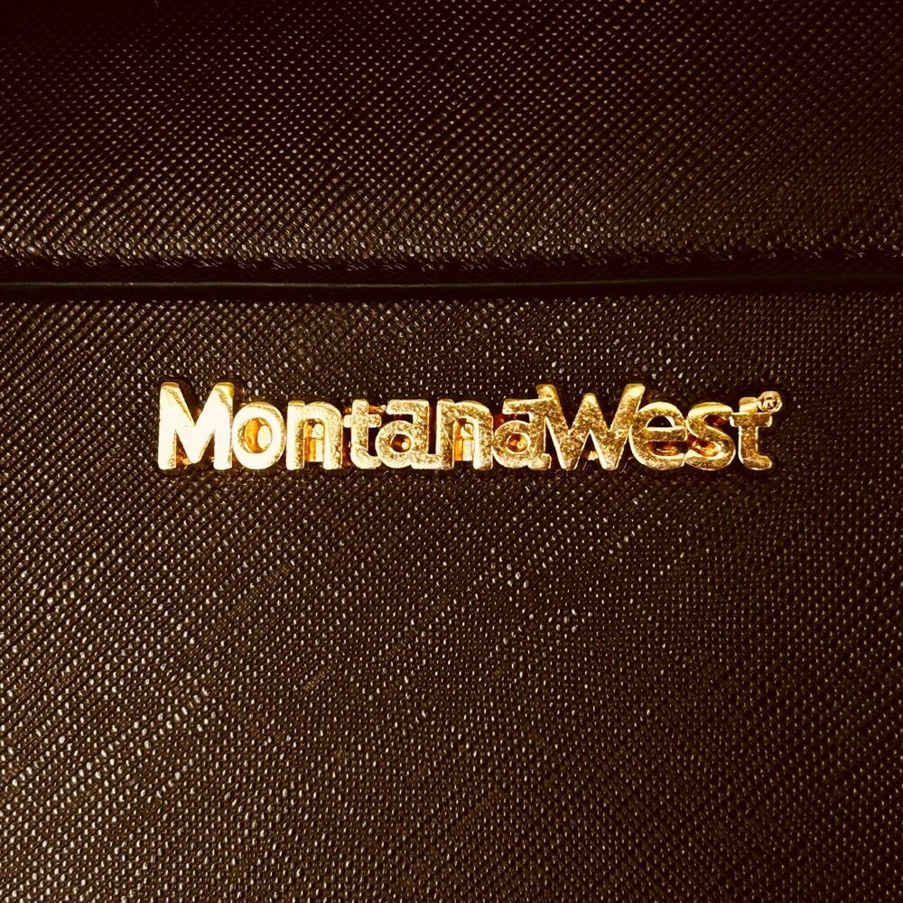 💐 Montana West NEW Crossbody Double Handle Bag Wallet Solid Brown Vegan Leather - Picture 4 of 11